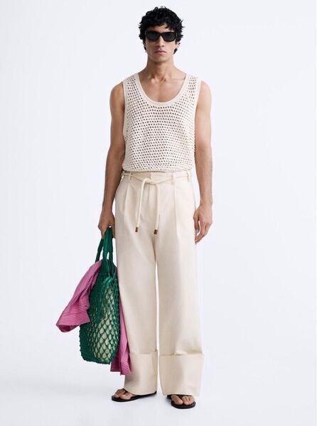 定価13590円!新品未使用タグ付!ZARA ロールアップヘムパンツ