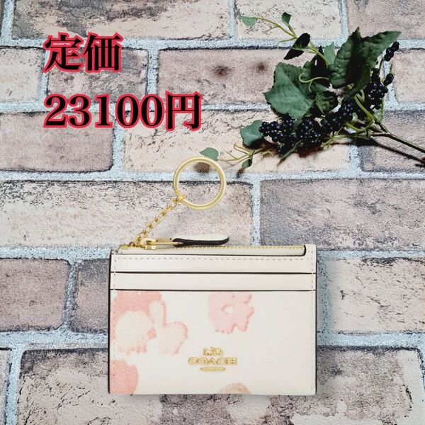 COACH パスケース 定期入れ クリーム色 ピンク