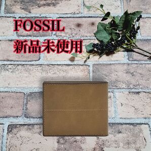 新品 フォッシル FOSSIL 財布 三つ折り財布 ブラウン