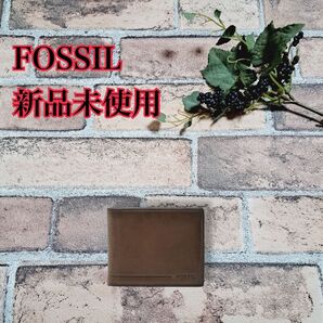 新品 FOSSIL フォッシル 二つ折り財布 折りたたみ財布 財布 ブラウン