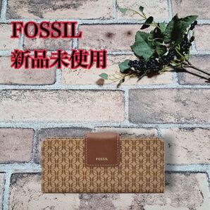 新品 Fossil フォッシル カードケース レディース クラッチ ブラウン