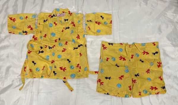 【中古】キッズ 100センチ 甚平上下セット