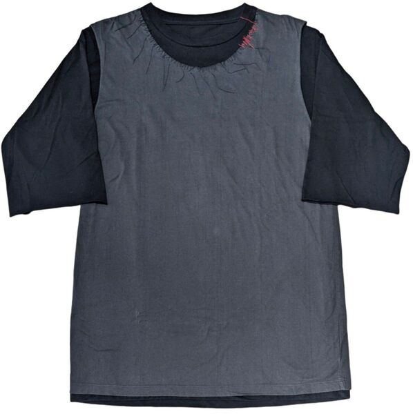 ELMORE L.LEONARD エルモアエルレオナード レイヤード カットソー 黒 五分袖 Tシャツ Lサイズ パンク ロック