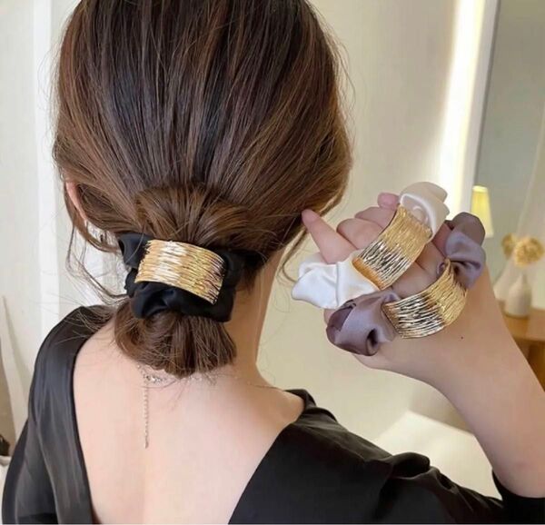 おしゃれ 韓国 ヘアクリップ ヘアアクセサリー バンスクリップ ゴールド 今月限定 ブラック1本