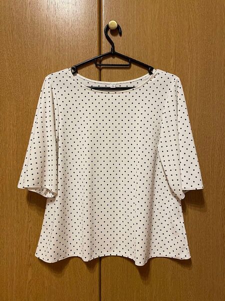 【未使用】UNIQLO ユニクロ クレープジャージーT 五分袖 白