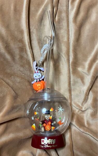 【正規品】上海ディズニー ハロウィン フィギュア スーベニア ダッフィー ドリンクカップ ステラルー ストロー