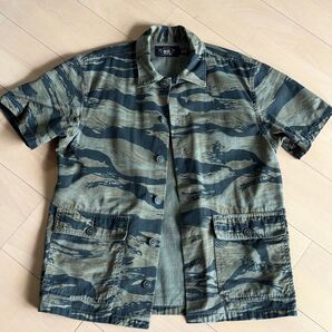 RRL シャツ ミリタリシャツ 迷彩 ワークシャツ オーバーシャツ