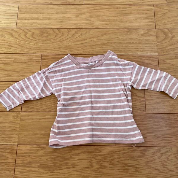 ボーダー 長袖 Tシャツ ピンク 70 80