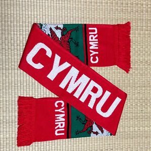ニットマフラーラグビー試合グッズCymru Walesウェールズニットマフラースカーフ 未使用品