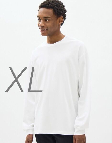 GU ジーユー ドライポンチクルーネックT(長袖)XL ホワイト 新品未使用 ☆MB氏絶賛アイテム