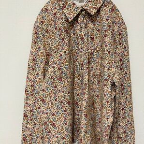 新品 花柄 長袖シャツ 3Lサイズ ベージュ×花柄