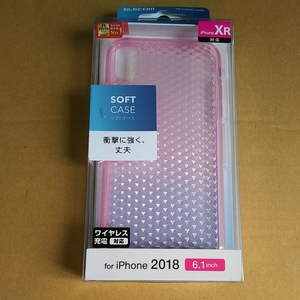 ◎ELECOM iPhoneXRケースソフトケースダイヤモンドカット ピンク PM-A18CUCJPN