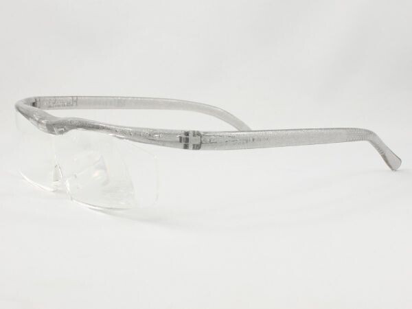 日本製◆ハズキルーペ コンパクト クリア 1.85倍 チタン◆量販店 見 本 品 老眼鏡 拡大鏡リーディンググラス シニアグラス パソコン スマホ