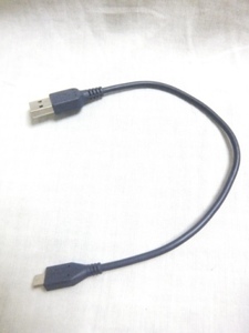 充電ケーブル コード 約25.5cm USB→microUSB 紺 送63