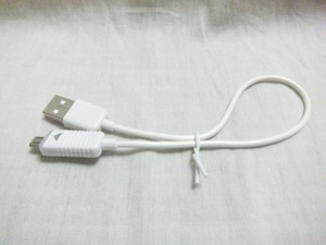 充電ケーブル コード 約30cm USB→microUSB 白 ホワイト 送63
