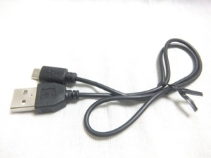 充電ケーブル コード 約49cm USB→microUSB 黒 ブラック 送63