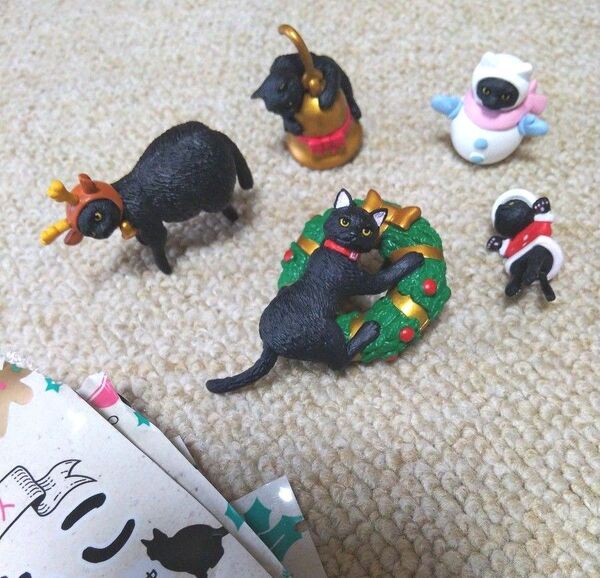 2019 ふちねこ クリスマス 全5種 ベローチェ シャノアール 非売品 ノベルティ 黒猫