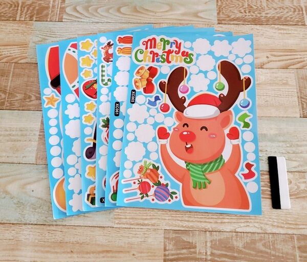 ウィンドウステッカー クリスマスをテーマにしたお祭りのようなステッカーが豊富なクリスマス要素で、いつでも冬休みの雰囲気を演出