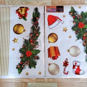 ウィンドウステッカー 2枚セットプレゼントステッカー サンタウィンドウデカール クリスマスパーティー TOYMYTOY