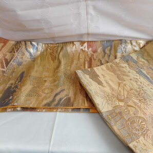袋帯　金色刺繍　留袖用帯　結婚式　和装　テーブルセンター　中古品