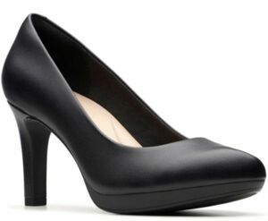 Clarks 25.5cm pumps black black heel platform leather leather formal strap sneakers Flat ballet boots P41
