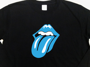 送込 The Rolling Stones 富士山ベロマーク ロンT 長袖Tシャツ 黒 Mサイズ