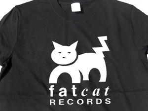 送込　fat cat RECORDS ファットキャットレコード　ロンT 長袖Tシャツ 黒 Mサイズ
