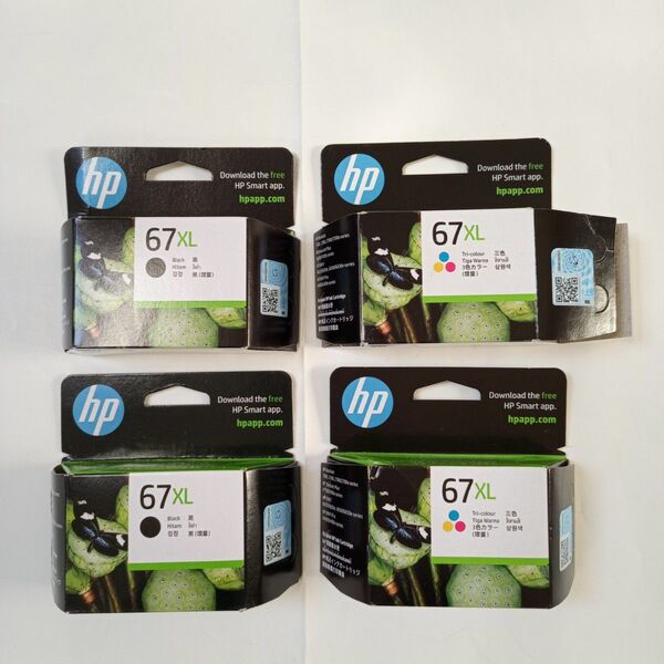 HP 67XL 純正インクカートリッジ ブラック×2 カラー×2