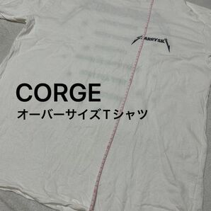 CORGE Tシャツ 半袖 オーバーサイズ ホワイト 刺繍