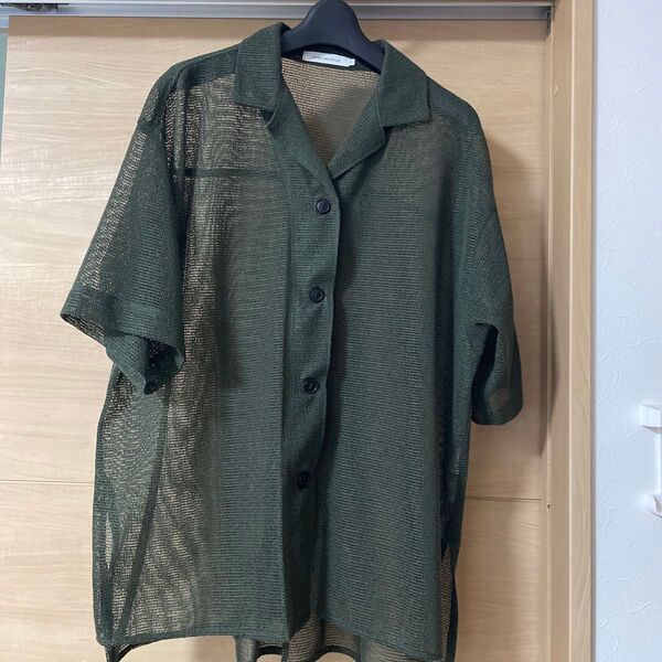 半袖メッシュカーディガン