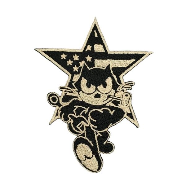 A-138【 アイロンワッペン 】 刺繍ワッペン アップリケ リメイク Felix フィリックス 猫 ネコ cat キャット