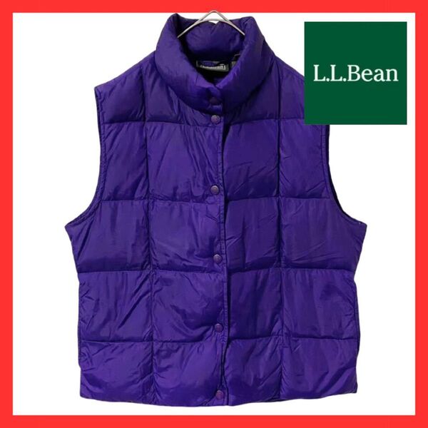 ダウンベスト ベスト ナイロン アウター S アメカジ パープル 紫 L.L.Bean エルエルビーン
