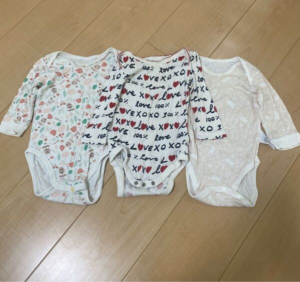 長袖 ロンパース 肌着 60 70 ユニクロ チップ&デール ベビーギャップ babyGap ベビー服 女の子 男の子