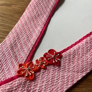 3. 中古 美品 重ね襟 振袖用 つまみ細工 正絹 和装小物