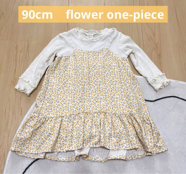 花柄ワンピース 90cm 長袖 小花柄