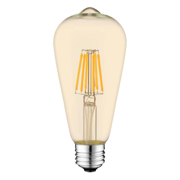 001【お得な10個セット】■即納 LEDフィラメント電球 ナス型 電球色(2,200K オレンジ色強)6W 調光対応 ★レトロランプ(アンバー加工)