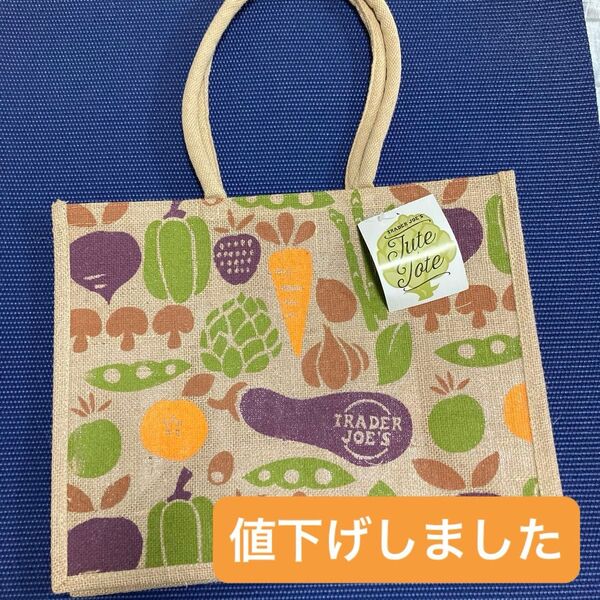 トレーダージョーズ 麻 野菜柄バック トレーダージョーズ エコバッグ ショッピング トートバッグ