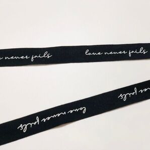 英字リボン ブラック 5m 幅2cm カットリボン コットンリボン リボン オシャレ 黒
