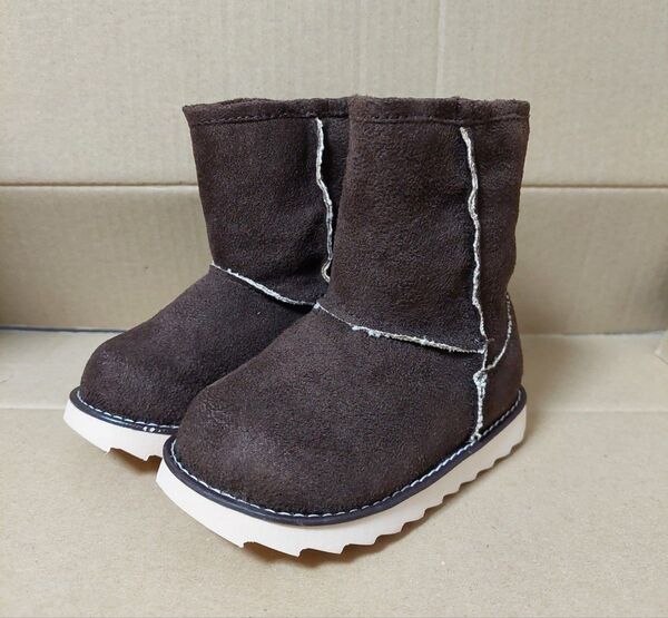 ムートン調ブーツ 13cm ショートブーツ チョコ ボア