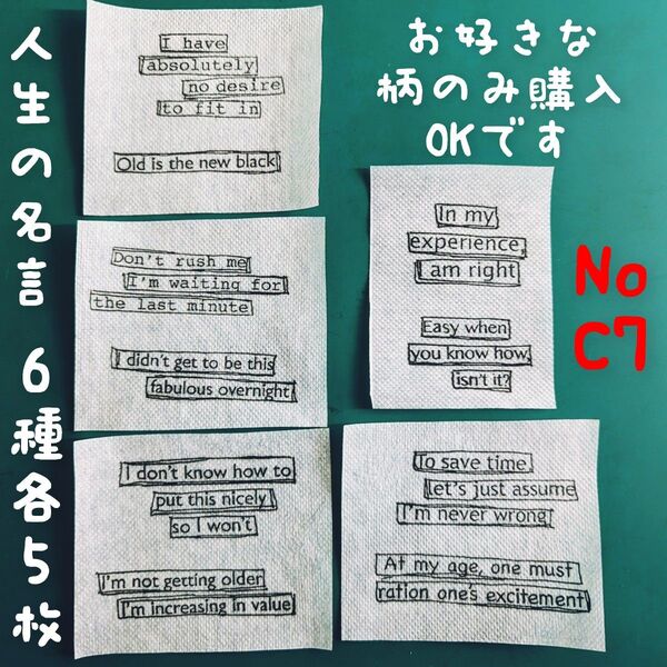 No.C7 英字スクリプト 人生の名言 ペーパーナプキン デコパージュ ハンドメイド 素材
