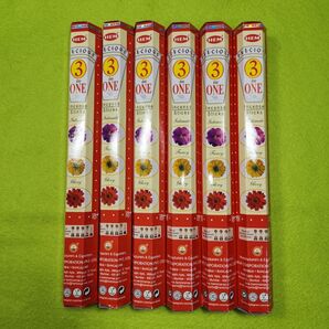 インドお香 1つで3つの花の香りが楽しめる 3in ONE 6こセット お香