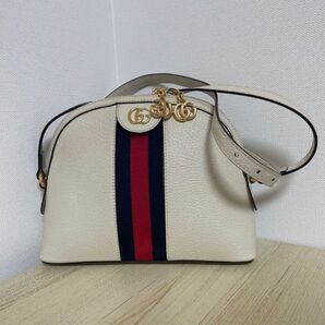 グッチ GUCCI オフィディア GG ショルダーバッグ 斜め掛け レザー ホワイト系 肩掛け