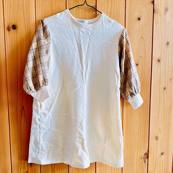 ever closet 長袖 ワンピース チェック 秋服 120