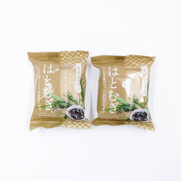 2個 はとむぎ 固形石鹸 美肌せっけん 80g 石けん クロバーコーポレーション
