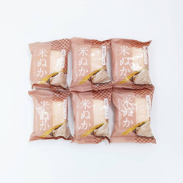 6個 米ぬか 美肌せっけん 80g 石けん 固形石鹸 クロバーコーポレーション