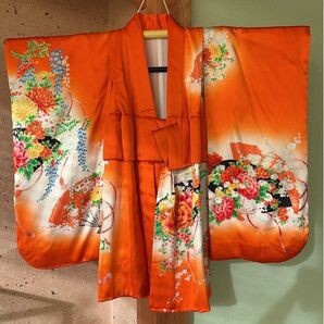 正絹 七五三 未使用 日本製 お宮参り 女の子 子供着物 上質 高級