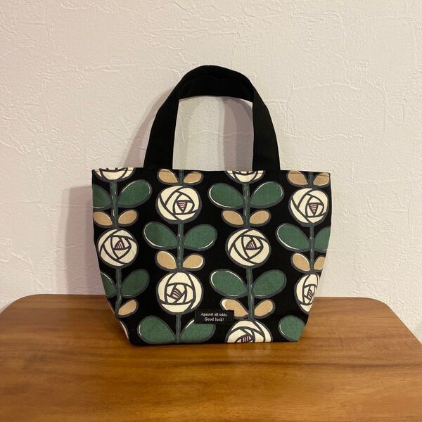 トートバッグ ハンドメイド 花柄 帆布