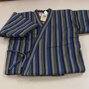 手作り 久留米 はんてん わた入り袢纏 婦人用 前合わせ サイズM~L 青 日本製