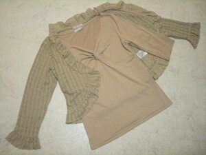 # beautiful goods ELLE PLANETE L planet ito gold long sleeve ensemble knitted blouse tops cut and sewn cardigan 40 number L size 11 number 