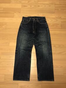 初期☆EVIS JEANS／旧エヴィス ジーンズ Lot2501xxモデル W31 デニムパンツ 釣り革パッチ！&エビスヤデ赤タブ ペンキカモメ ビンテージ赤耳